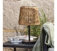 STAR TRADING Lámpara de mesa LED solar Cesta 48cm marrón/negro plástico/metal