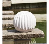 STAR TRADING Lámpara de patio LED Sandy, Ø 25,5 cm pila de plástico blanco