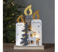 STAR TRADING Lámpara decorativa LED Fauna, velas árbol y ciervo
