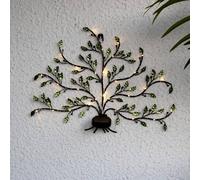 STAR TRADING Lámpara solar LED para pared Tree of life