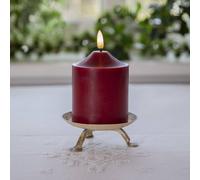 STAR TRADING Llama de vela LED, altura 12 cm, cera auténtica roja que funciona con pilas