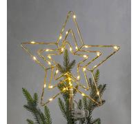 STAR TRADING Punta de árbol LED Topsy, estrella 3D con batería