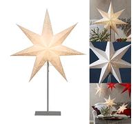 Star Trading Sensy - Estrella de Navidad (78 cm, luz de papel, E14) | Estrella de siete puntas con perforación sobre base de metal - 52 cm de diámetro - Cable de 1,8 m con interruptor