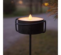 STAR TRADING Vela LED Antorcha Vela negra metal/cera a pilas