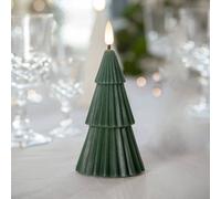 STAR TRADING Vela LED Flamme Grany, verde, 15 cm, cera auténtica, funciona con pilas