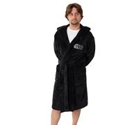 Star Wars Albornoz negro con capucha de Darth Vader para hombre | Ropa de estar en casa de forro polar retro con texto Ven al Lado Oscuro | Albornoz cómodo para relajarse | Merchandising