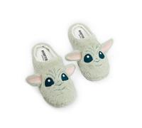 Star Wars Pantuflas verdes unisex para adultos de Grogu esponjosas con orejas 3D para fans de la película | Cómodas pantuflas para estar en casa | Calzado de personajes para noches relajantes