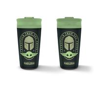 Star Wars Taza de viaje metálica The Mandalorian Stronger Than You Think Verde caqui, talla única
