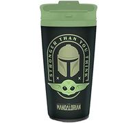 Star Wars Taza de viaje metálica The Mandalorian Stronger Than You Think Verde caqui, talla única