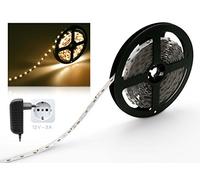 STARKLicht Juego de tiras de LED , 5m, blanco cálido, 60 LED/m, 12V, con fuente de alimentación, 36W