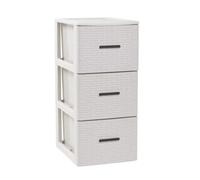 STARLEY-Cajonera Volga en Rattán Marrón o Blanco | 2, 3 o 4 Cajones | Almacenamiento para Dormitorio, Sala y Oficina White