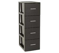 STARLEY-Cajonera Volga en Rattán Marrón o Blanco | 2, 3 o 4 Cajones | Almacenamiento para Dormitorio, Sala y Oficina White