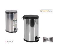STARLEY- Cubo de basura con pedal, contenedor de residuos de 3l / 5l / 8l / 12l de acero con pedal, tapa y cubo de plástico para baño, cocina, oficina, etc. 8L