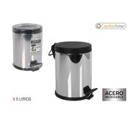 STARLEY- Cubo de basura con pedal, contenedor de residuos de 3l / 5l / 8l / 12l de acero con pedal, tapa y cubo de plástico para baño, cocina, oficina, etc. 5L
