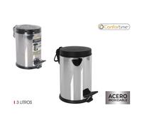 STARLEY- Cubo de basura con pedal, contenedor de residuos de 3l / 5l / 8l / 12l de acero con pedal, tapa y cubo de plástico para baño, cocina, oficina, etc. 3L