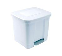 STARLEY -Cubo de Basura con Pedal de plástico, contenedor de residuos, Papelera con Separador para Colocar Dos Bolsas, Cocina ( 35 litros, 38 x 43 x 38 cm) disponible en varios colores White