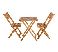 STARLEY-Juego de Mesa de Madera y Sillas de bistró Plegables,Juego de bistró plegable al aire libre,para piscina, playa, patio, balcón, porche, terraza,jardín, Mesa De Madera 60x 60x 74cm + 2 Sillas B