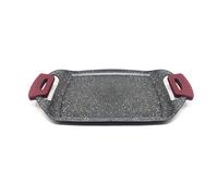 STARLEY-Lifestyle Plancha Lisa Aluminio Forjado Sartén Para Barbacoa Multifunción Con Mangos De Silicona Extraibles Antiadherente Resistente Para Horno Inducción y Todo Tipo De Fuegos