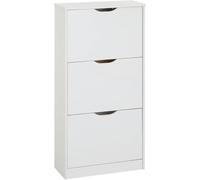 STARLEY-Mueble Zapatero de Madera 3 Niveles 60 x 24 x 118 cm para un Almacenamiento más Ordenado,Sala de Estar Pasillo Dormitorio White