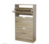 STARLEY-Mueble Zapatero de Madera 3 Niveles 60 x 24 x 118 cm para un Almacenamiento más Ordenado,Sala de Estar Pasillo Dormitorio Marron