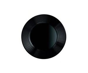STARLEY - Pack de 4 piezas - Juego elegante de platos negros para mesa moderna | Incluye Plato hondo 23,5 cm para sopas, Plato llano 25 cm para platos principales y Plato de postre 19 cm - Vajilla res