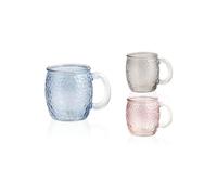 STARLEY - Pack de 6 jarras de vidrio 350 ml, opción de estilo Stripes o Stones, elegantes y resistentes, perfectas para bebidas calientes o frías Stones