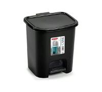 STARLEY- Papelera Cube - Cubo de basura con pedal de 7,5 L, compacto y elegante Black