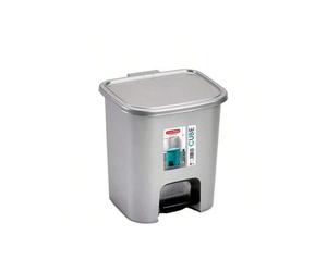 STARLEY- Papelera Cube - Cubo de basura con pedal de 7,5 L, compacto y elegante Gray