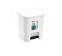 STARLEY- Papelera Cube - Cubo de basura con pedal de 7,5 L, compacto y elegante White