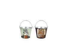 STARLEY-SET 2 Cubo de metal para cerveza 5L,BEER y SUMMER BEER - Privilege Pack of 2 beer