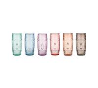 STARLEY-Set 6 Vaso bajo ,Vaso Alta tiki 500ml-600ml, colores la mediterr