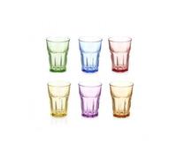 STARLEY-SET 6 VASOS VIDRIO MULTICOLOR 300ML-360 ML