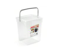 STARLEY - Set de 2 cubos de basura de 5 L con tapa, diseño compacto y moderno para baño, cocina u oficina, resistentes y fáciles de limpiar, disponibles en color transparente y marrón Transparent