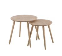 STARLEY-Set de 2 mesitas nido de madera marrones, para cafetería, restaurante, bar, despensa,comedor.