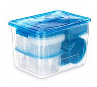 STARLEY - Set de 50 fiambreras Leknes de polipropileno | Recipientes para comida reutilizables | Colores azul o verde disponibles Blue