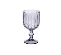 STARLEY - Set de 6 copas de vidrio con relieve 380 ml - Estilo vintage, disponibles en 3 colores - Vasos elegantes para vino o agua Gray