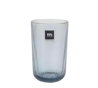 STARLEY - Set de 6 Vasos de Cristal Sonella - 3 Colores Disponibles, Vasos Transparentes con Relieve, Múltiples Tamaños (270 cc / 430 cc ) Blue