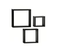 STARLEY - SET3 Estantes Cubo de Pared , Blanco rganizadores de Almacenamiento de Cubos 24/27/30 Set3 black