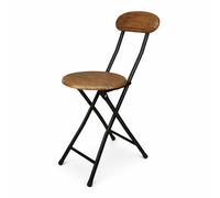 STARLEY-Silla Plegable y Ligera - Taburete de Metal con Madera - Ideal para Cocina, Jardín, Salón y Terraza Bar - 30x73 CM 2 CHAIRS