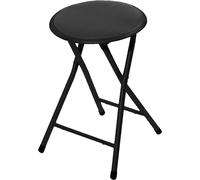 STARLEY-Taburete Plegable Acolchado Medidas 30x30x45cm,ideal para cocina,comedor,salon,dormitorio Black