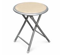 STARLEY-Taburete plegable acolchado,Silla plegable portátil y ligera para Cocina, Comedor, Salón, Dormitorio,Color negro,30 x 30 x H 45 cm Beige-grey