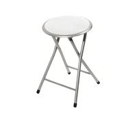 STARLEY-Taburete plegable acolchado,Silla plegable portátil y ligera para Cocina, Comedor, Salón, Dormitorio,Color negro,30 x 30 x H 45 cm White-grey