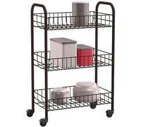 STARLEY- Verdulero 3 pisos metalico, carrito cocina multiusos carro auxiliar con ruedas,carro verdulero de cocina, adecuado para cocinas, oficinas, comedores Black, White