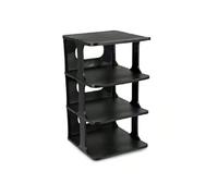 STARLEY - Zapatero apilable de 3/4/5 niveles, organizador de zapatos con estantería de almacenamiento, mueble para entrada, pasillo o dormitorio, color negro, requiere ensamblaje 4 shelves