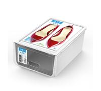 STARLEY- Zapatero De Plástico Blanco / Transparente Estante Para Zapatos A Prueba De Polvo Escaparate Moderno Simple Seguro Y Conveniente Diseño Claro Y Apilable Para Ayudar A Maximizar Su Espacio 1 U
