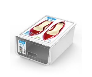 STARLEY- Zapatero De Plástico Blanco / Transparente Estante Para Zapatos A Prueba De Polvo Escaparate Moderno Simple Seguro Y Conveniente Diseño Claro Y Apilable Para Ayudar A Maximizar Su Espacio 1 U
