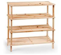 STARLEY-Zapatero Madera 2-3-4Pisos Diseñado en España, Banco Zapatero, Mueble Zapatero de Madera de 3 Niveles, Medidas: 63x26x48.5 cm 4 FLOODS