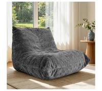 staronce Puf Lounge Sillón Bean Bag volador, sillón ergonómico con funda suave, cómodo sofá perezoso para sala de estar, dormitorio, relleno de alta calidad, gris