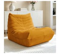 staronce Puf para salón, sillón Bean Bag Chair, sofá acogedor de suelo, puf gigante ergonómico con relleno de esponja de alta calidad, sofá perezoso para leer y relajarse, amarillo