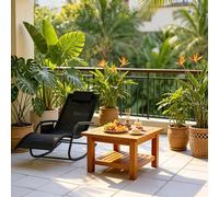 staronce Silla mecedora de metal con bolsillo lateral, sillón reclinable ergonómico para jardín y terraza, color negro, hasta 150 kg